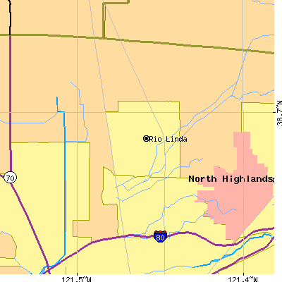 Zip code 95673 close-up map