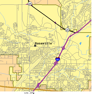 Zip code 95678 close-up map