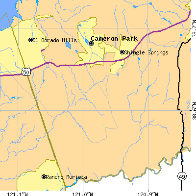Zip code 95682 close-up map