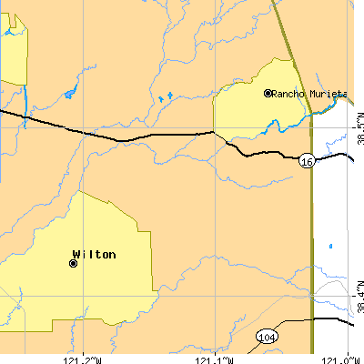 Zip code 95683 close-up map
