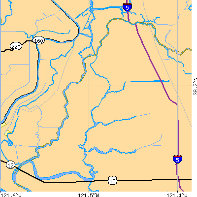 Zip code 95686 close-up map