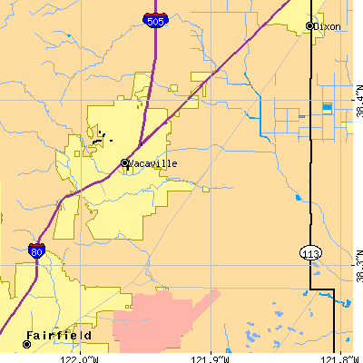 Zip code 95687 close-up map