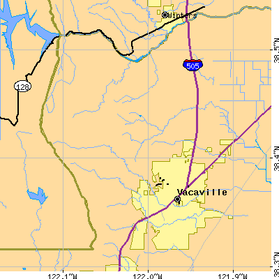 Zip code 95688 close-up map