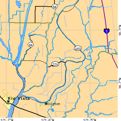 Zip code 95690 close-up map
