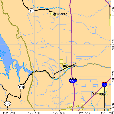 Zip code 95694 close-up map