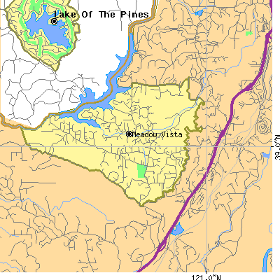 Zip code 95722 close-up map