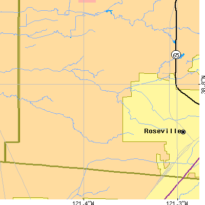 Zip code 95747 close-up map