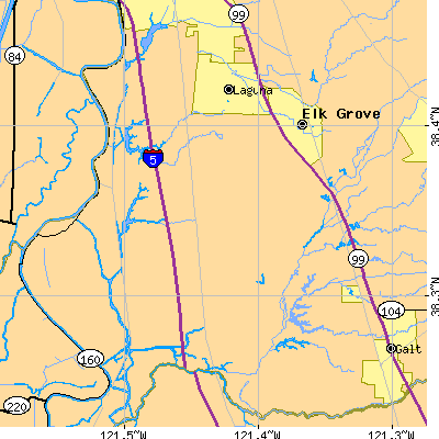 Zip code 95758 close-up map