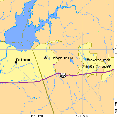 Zip code 95762 close-up map