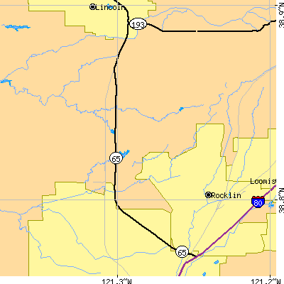 Zip code 95765 close-up map