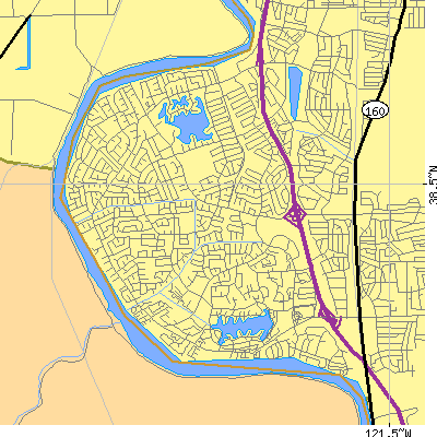 Zip code 95831 close-up map