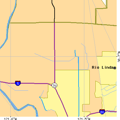 Zip code 95835 close-up map