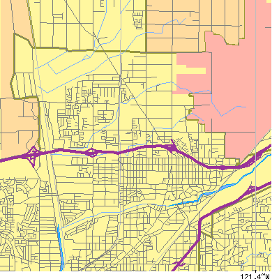 Zip code 95838 close-up map