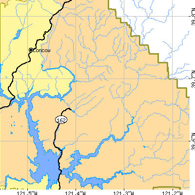 Zip code 95916 close-up map
