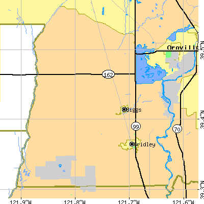 Zip code 95917 close-up map