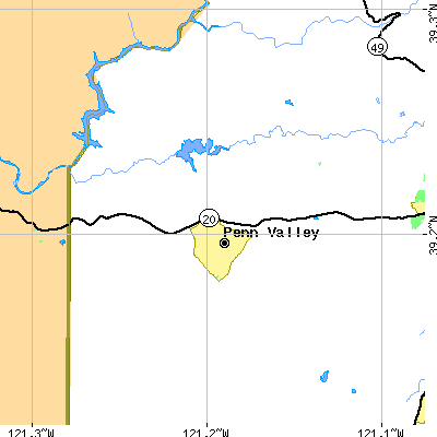 Zip code 95946 close-up map