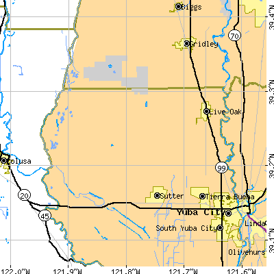 Zip code 95953 close-up map