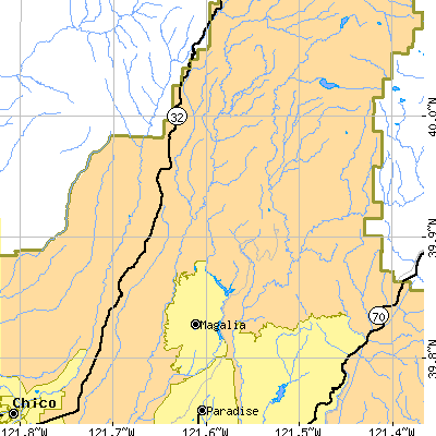 Zip code 95954 close-up map