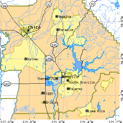 Zip code 95965 close-up map