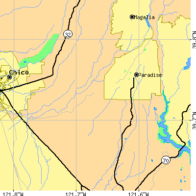 Zip code 95969 close-up map