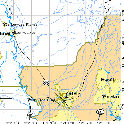 Zip code 95973 close-up map