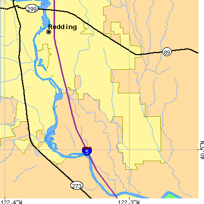 Zip code 96002 close-up map