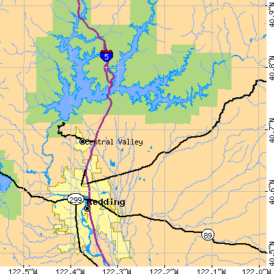 Zip code 96003 close-up map