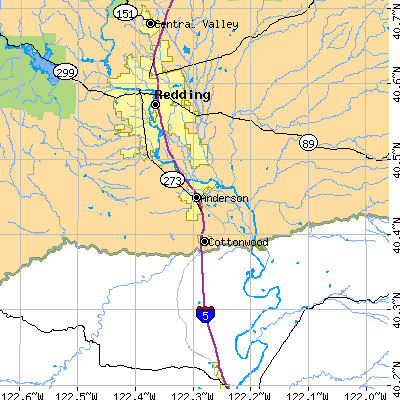 Zip code 96007 close-up map