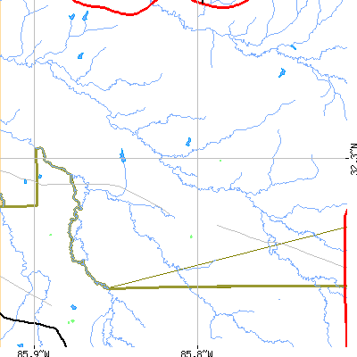 Zip code 36039 close-up map