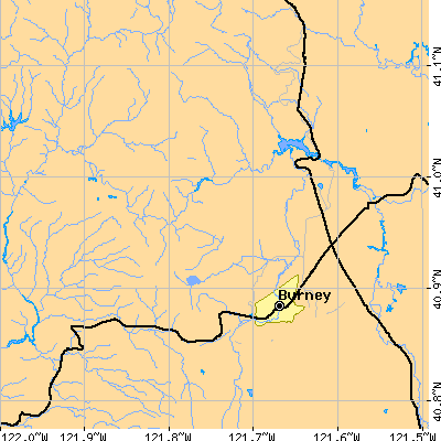 Zip code 96013 close-up map