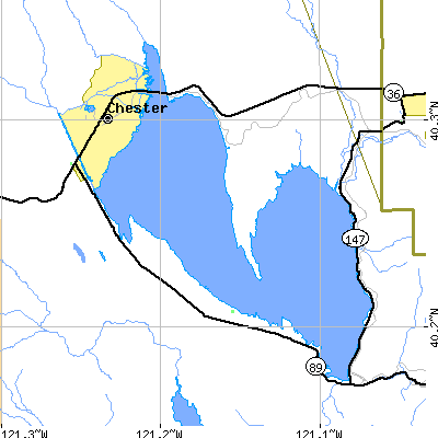 Zip code 96020 close-up map