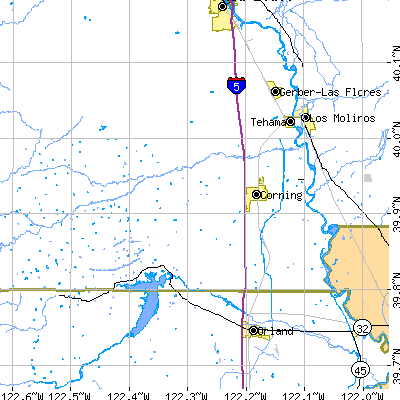 Zip code 96021 close-up map