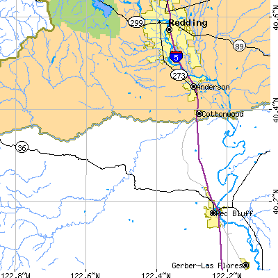 Zip code 96022 close-up map