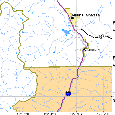 Zip code 96025 close-up map