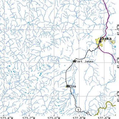 Zip code 96032 close-up map