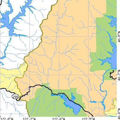 Zip code 96033 close-up map