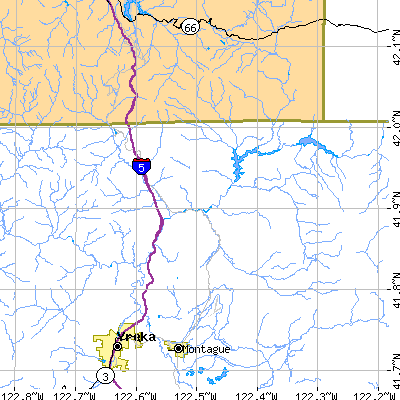 Zip code 96044 close-up map