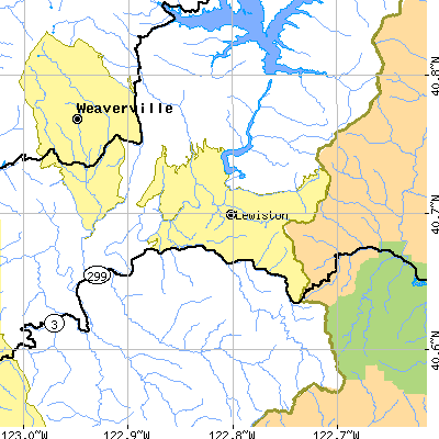 Zip code 96052 close-up map