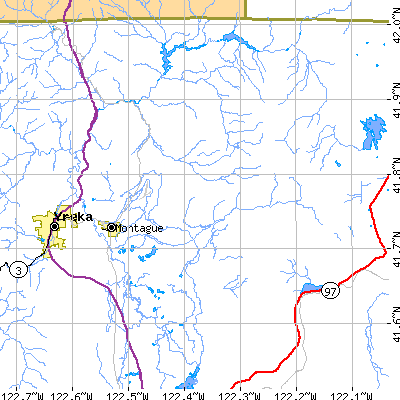 Zip code 96064 close-up map