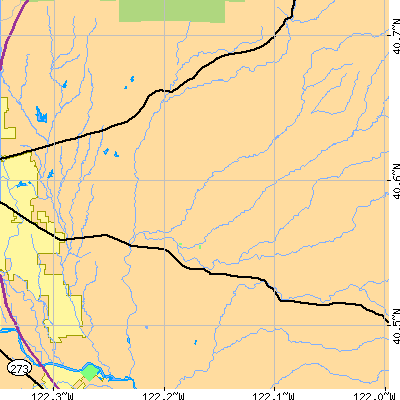 Zip code 96073 close-up map