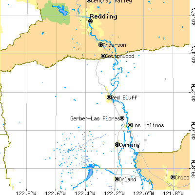 Zip code 96080 close-up map