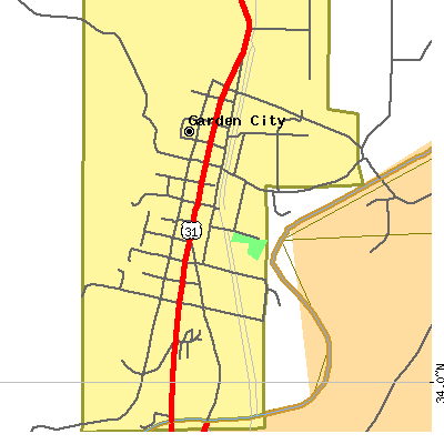 Zip code 35070 close-up map