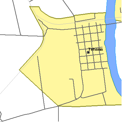 Zip code 96090 close-up map
