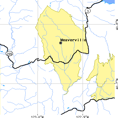 Zip code 96093 close-up map