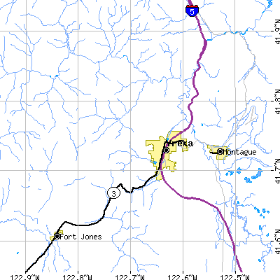 Zip code 96097 close-up map