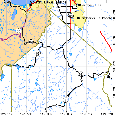 Zip code 96120 close-up map