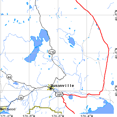Zip code 96130 close-up map