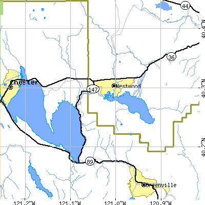 Zip code 96137 close-up map