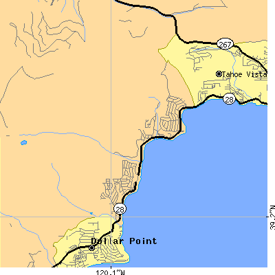 Zip code 96140 close-up map
