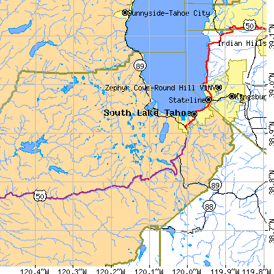 Zip code 96150 close-up map